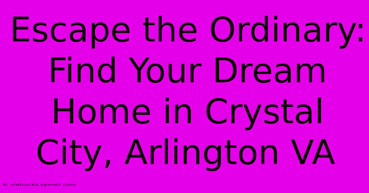 Escape The Ordinary: Find Your Dream Home In Crystal City, Arlington VA