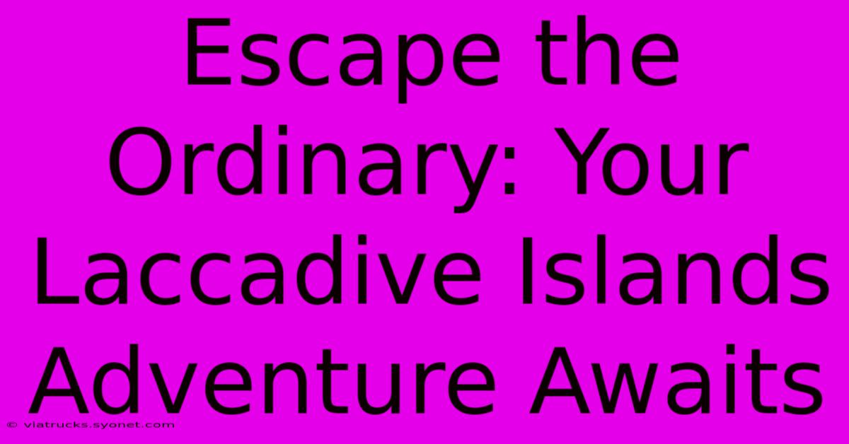 Escape The Ordinary: Your Laccadive Islands Adventure Awaits