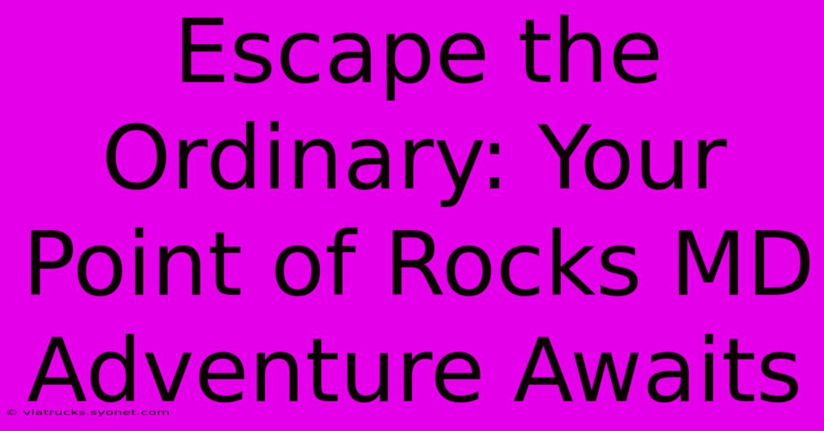 Escape The Ordinary: Your Point Of Rocks MD Adventure Awaits