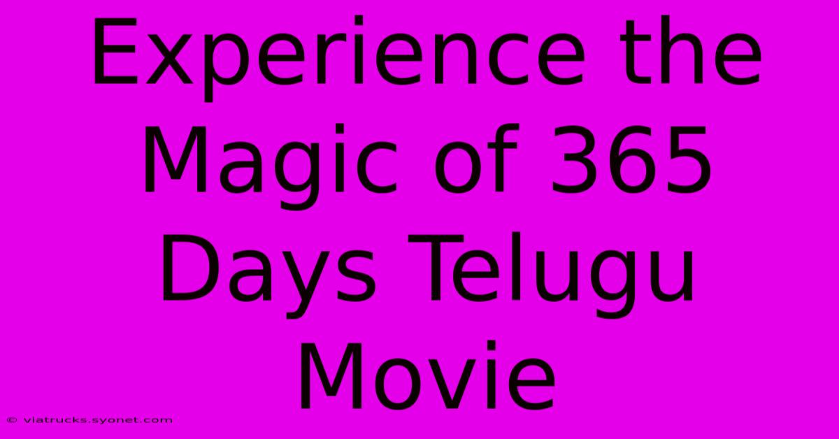 Experience The Magic Of 365 Days Telugu Movie