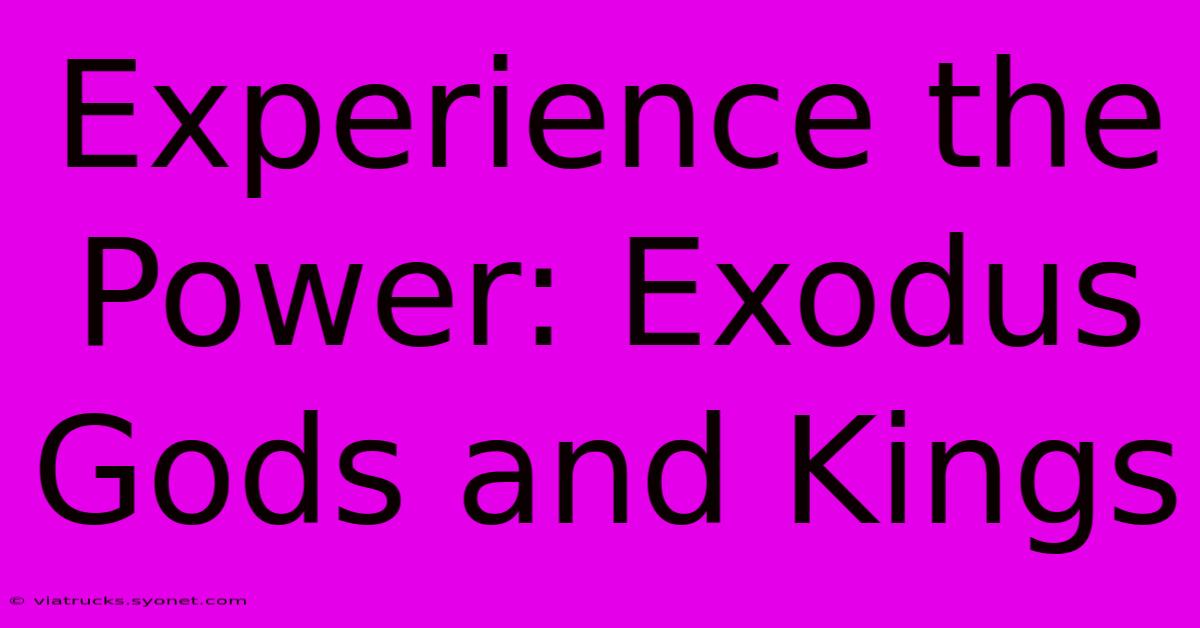 Experience The Power: Exodus Gods And Kings