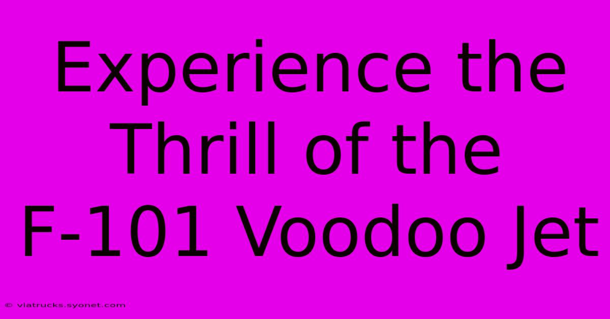 Experience The Thrill Of The F-101 Voodoo Jet