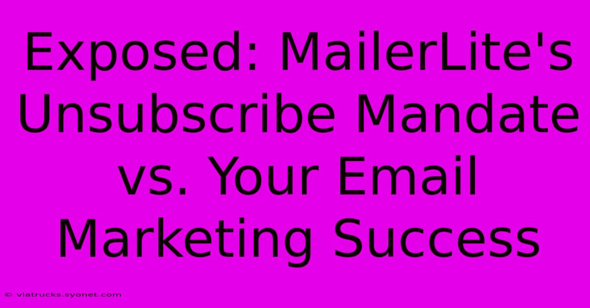 Exposed: MailerLite's Unsubscribe Mandate Vs. Your Email Marketing Success