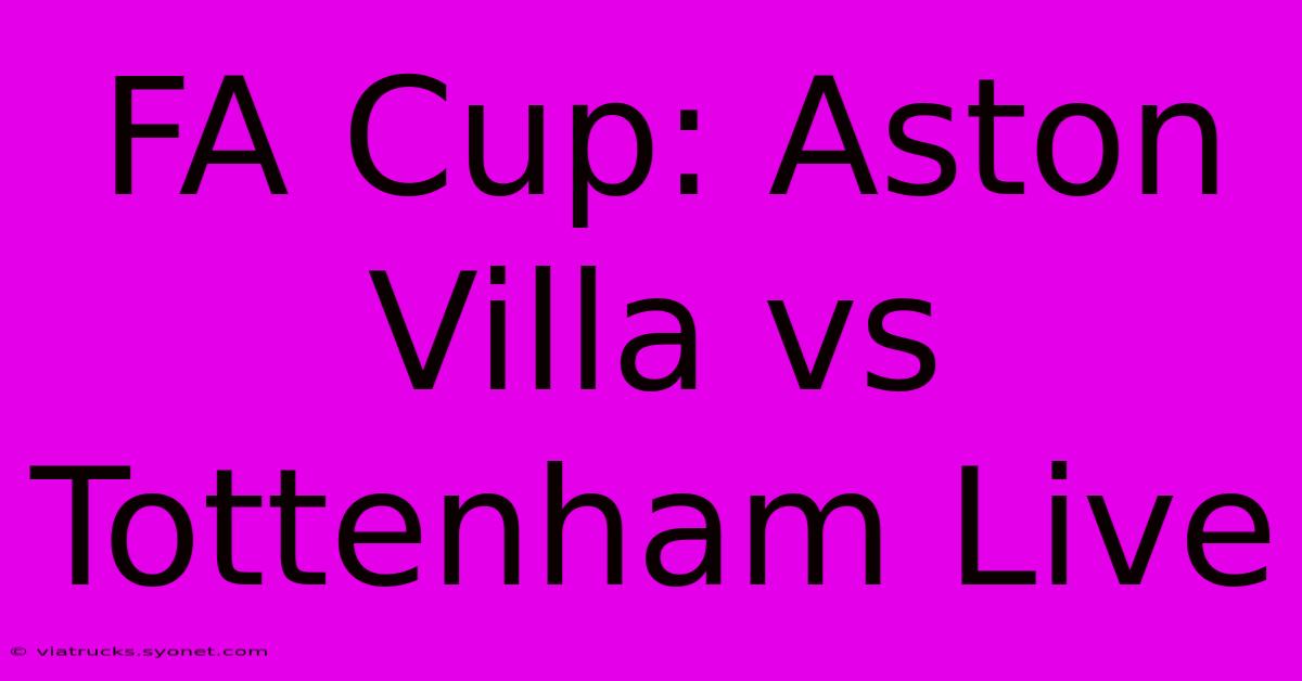 FA Cup: Aston Villa Vs Tottenham Live