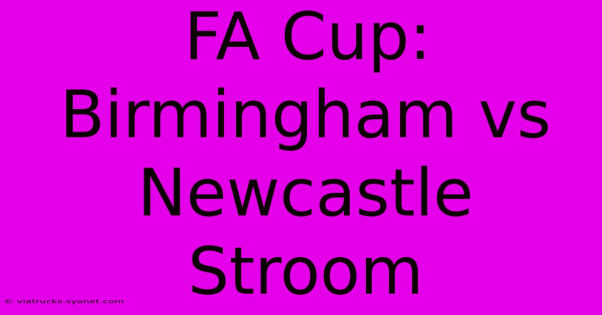 FA Cup: Birmingham Vs Newcastle Stroom