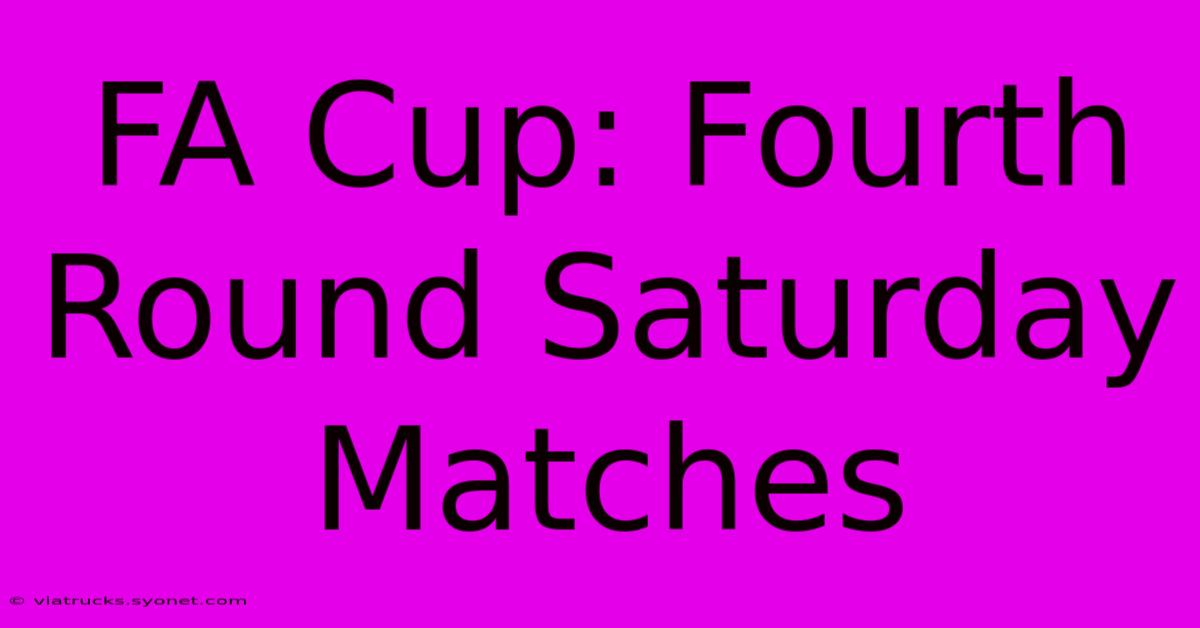 FA Cup: Fourth Round Saturday Matches