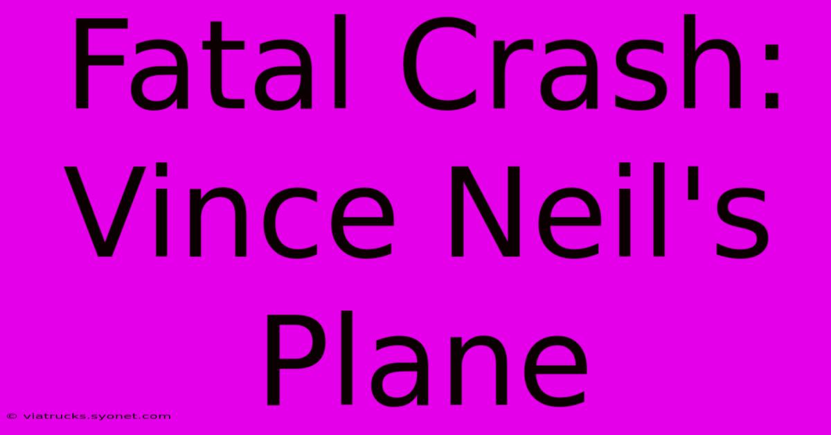 Fatal Crash: Vince Neil's Plane