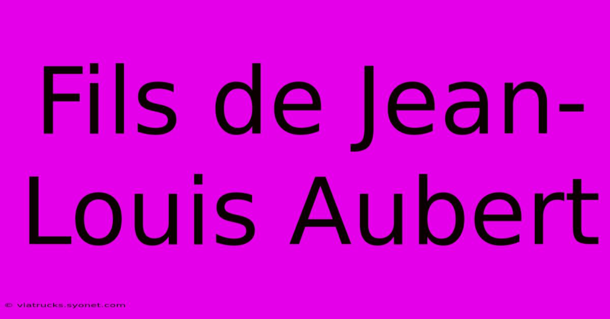 Fils De Jean-Louis Aubert