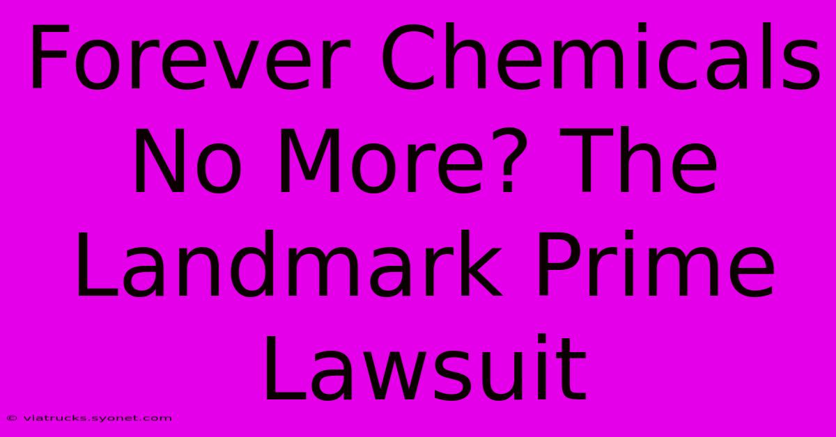 Forever Chemicals No More? The Landmark Prime Lawsuit