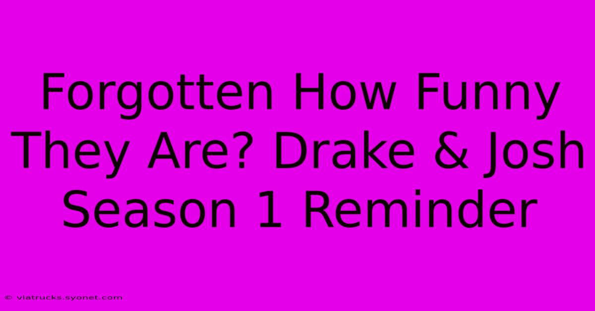 Forgotten How Funny They Are? Drake & Josh Season 1 Reminder