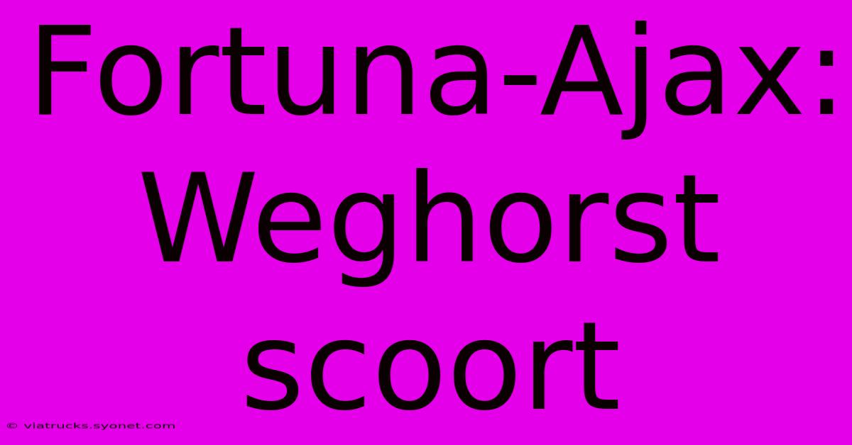 Fortuna-Ajax: Weghorst Scoort