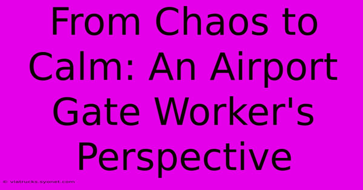 From Chaos To Calm: An Airport Gate Worker's Perspective