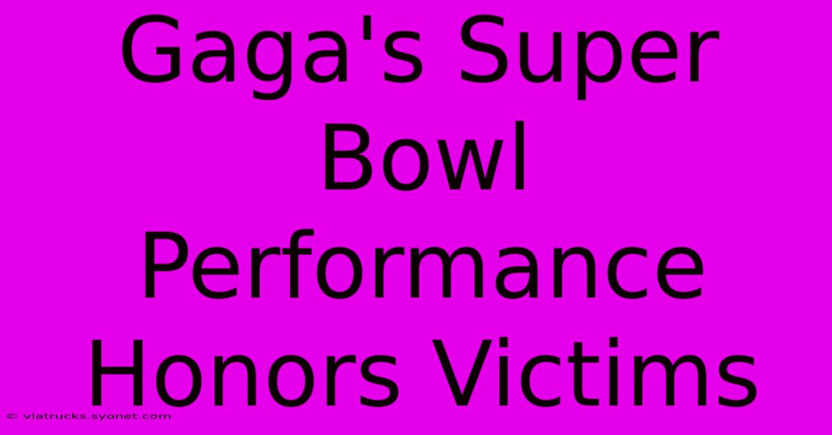 Gaga's Super Bowl Performance Honors Victims