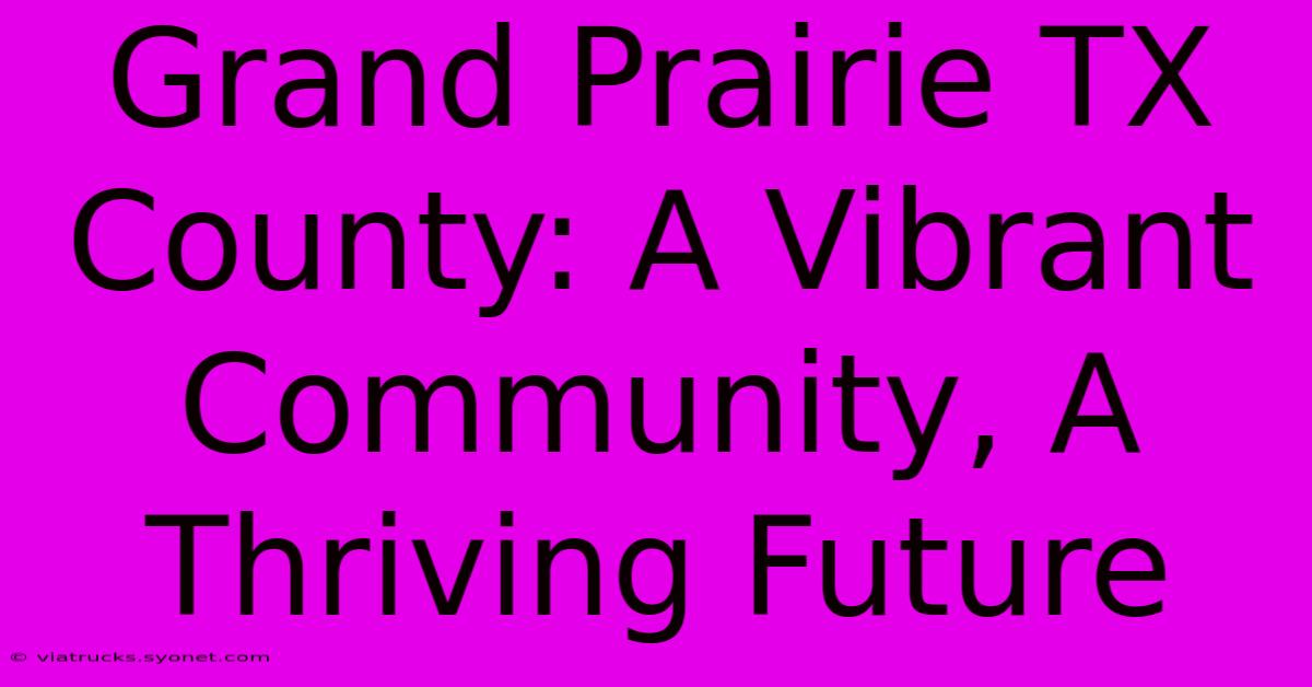 Grand Prairie TX County: A Vibrant Community, A Thriving Future