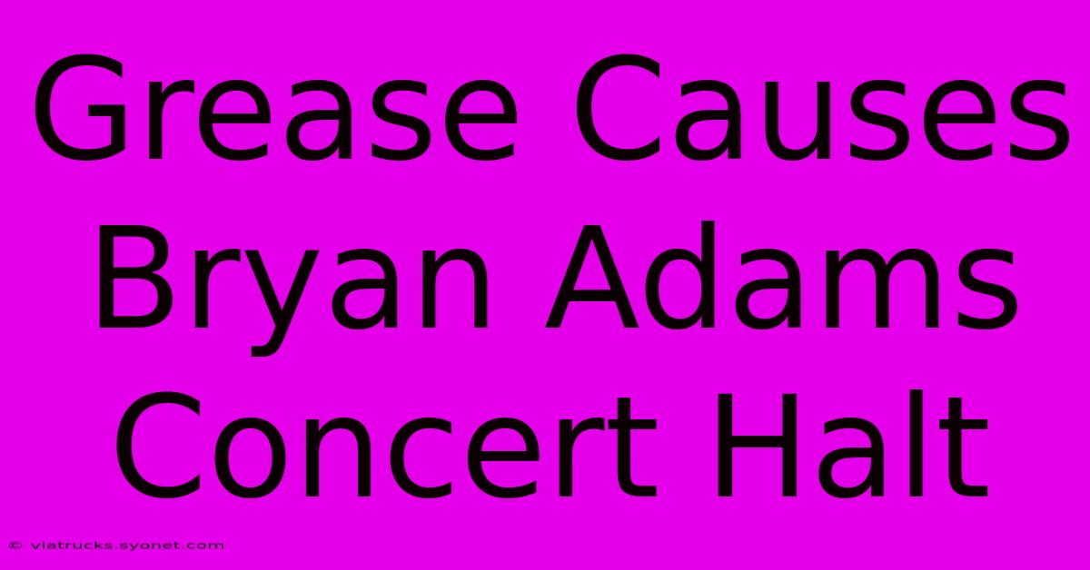 Grease Causes Bryan Adams Concert Halt