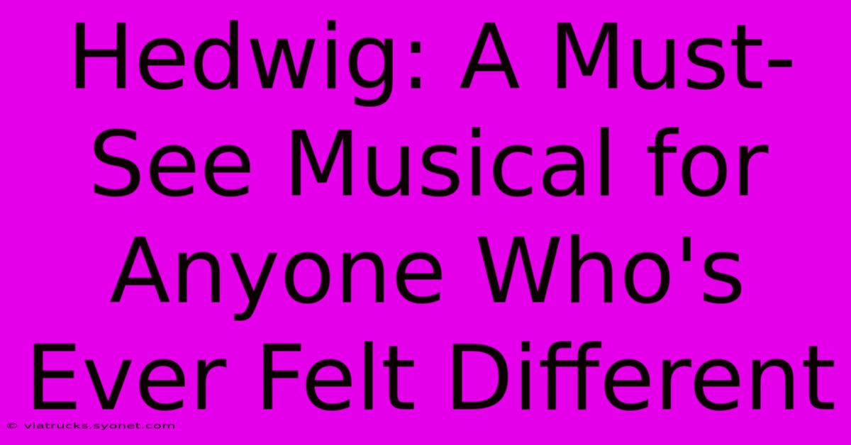 Hedwig: A Must-See Musical For Anyone Who's Ever Felt Different