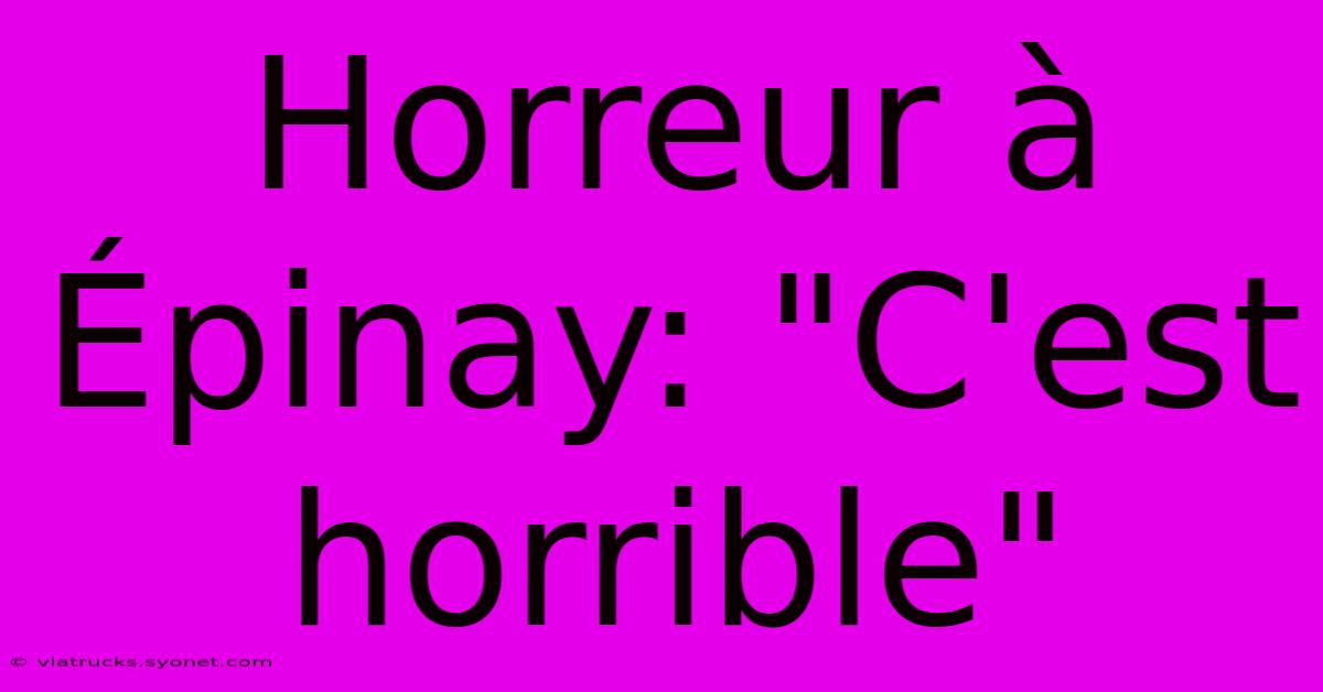 Horreur À Épinay: 