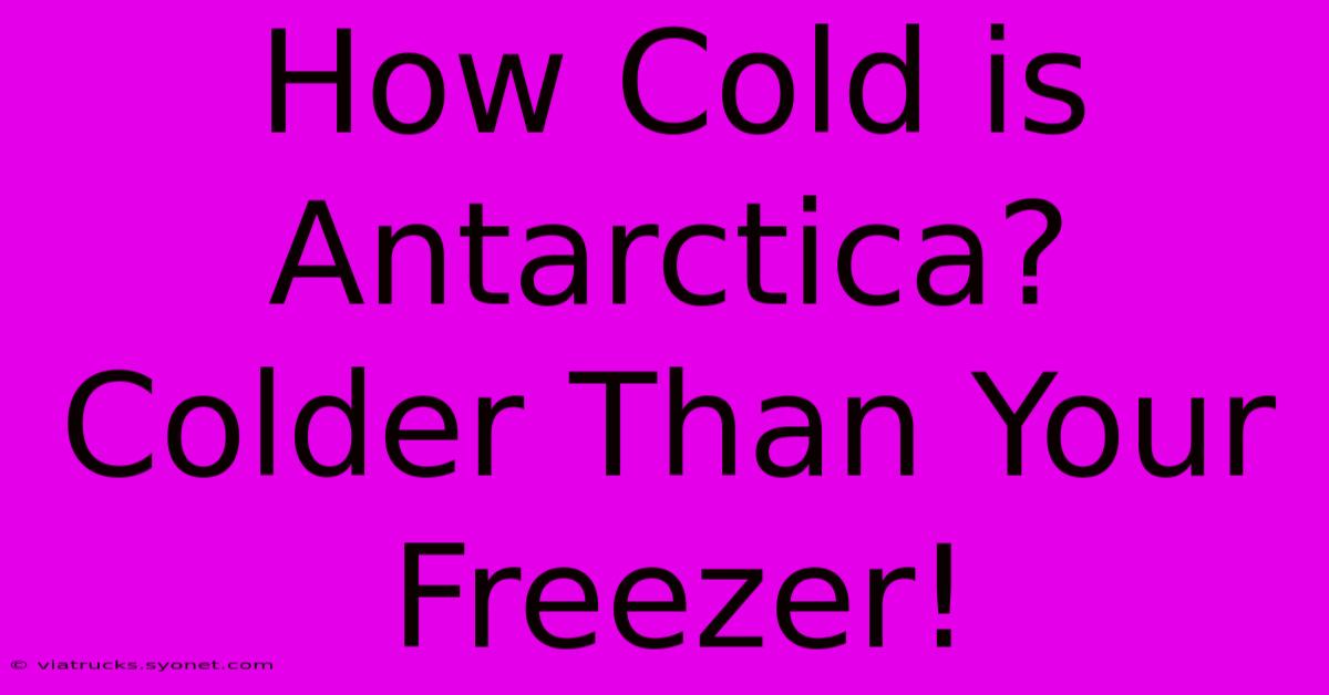 How Cold Is Antarctica? Colder Than Your Freezer!