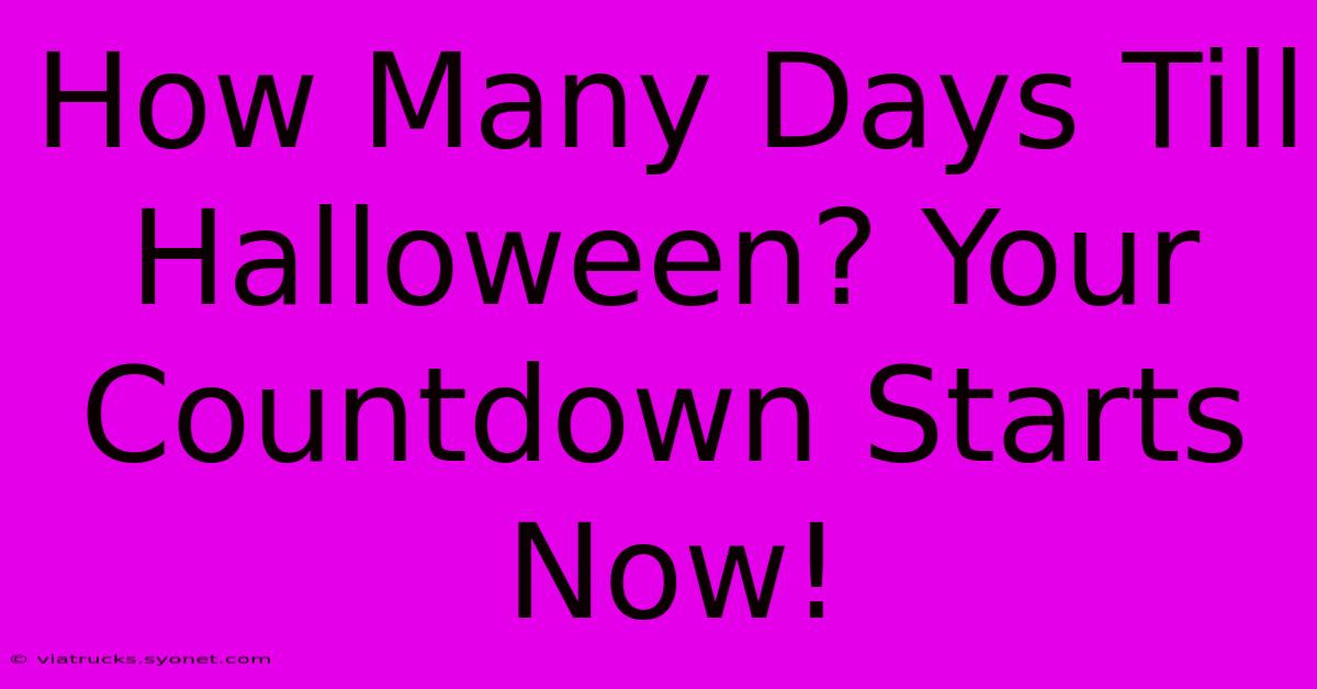 How Many Days Till Halloween? Your Countdown Starts Now!