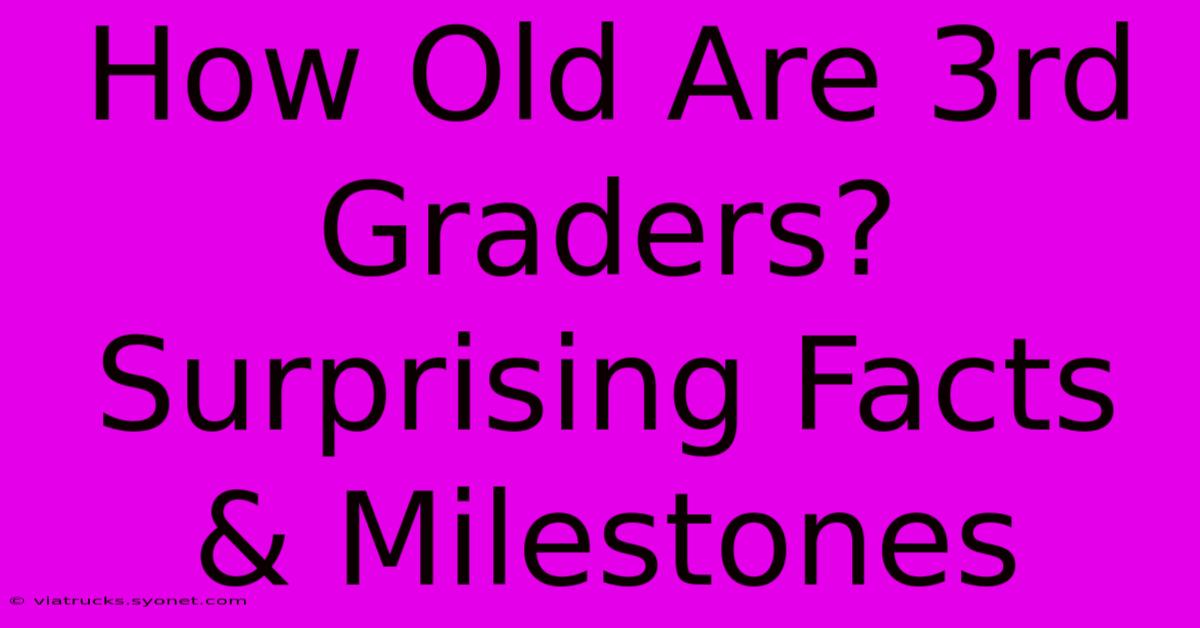 How Old Are 3rd Graders? Surprising Facts & Milestones