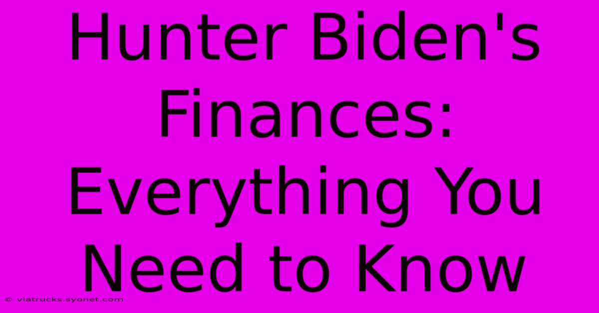 Hunter Biden's Finances: Everything You Need To Know