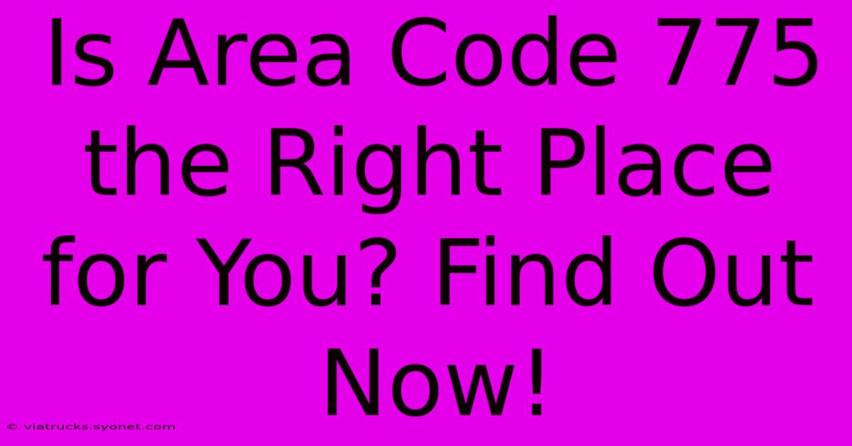 Is Area Code 775 The Right Place For You? Find Out Now!