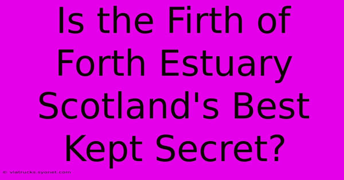 Is The Firth Of Forth Estuary Scotland's Best Kept Secret?