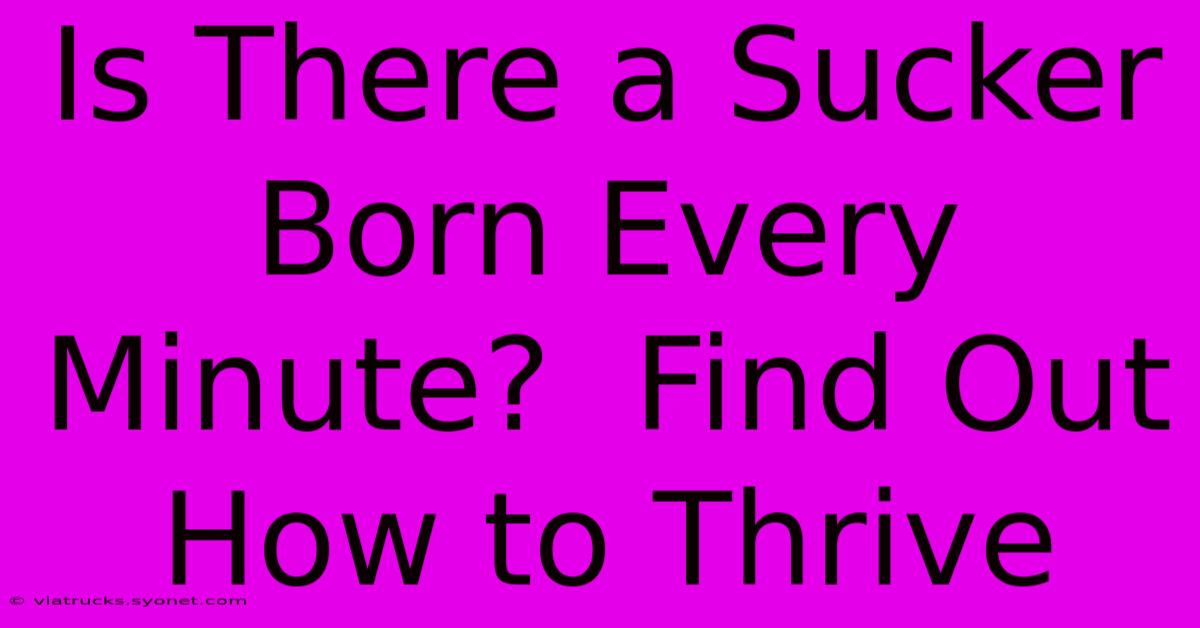 Is There A Sucker Born Every Minute?  Find Out How To Thrive