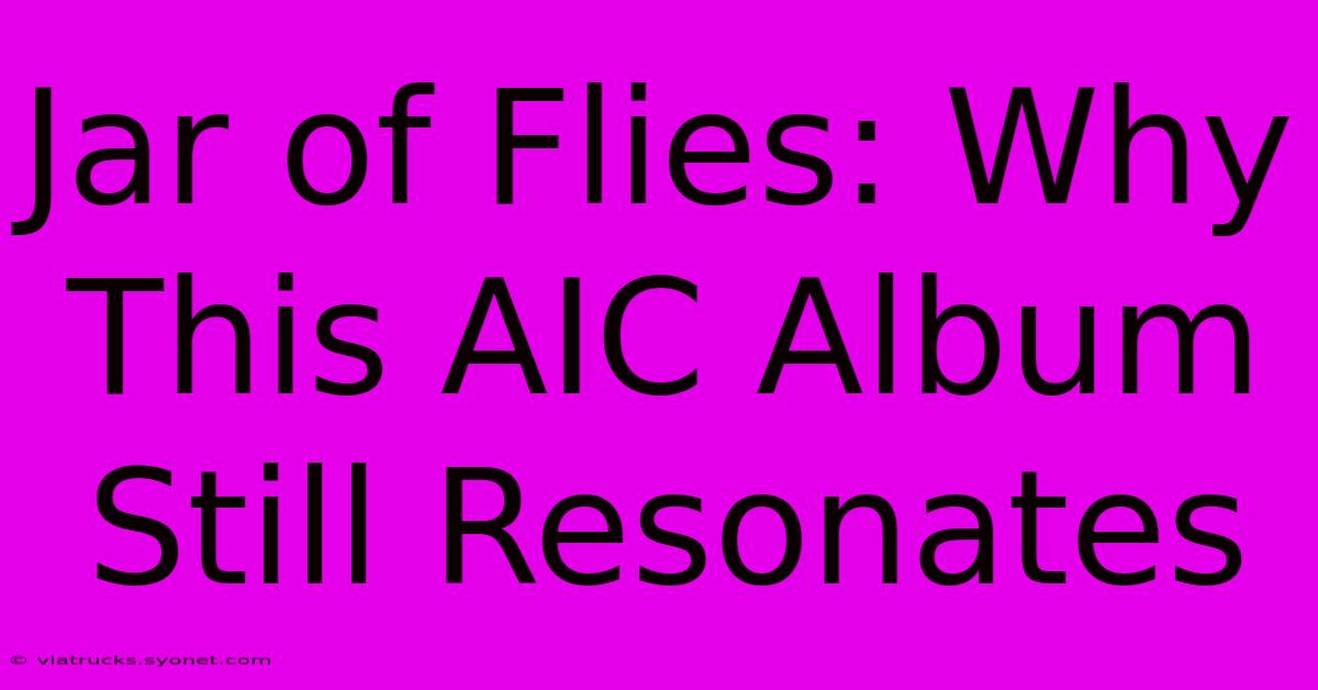 Jar Of Flies: Why This AIC Album Still Resonates