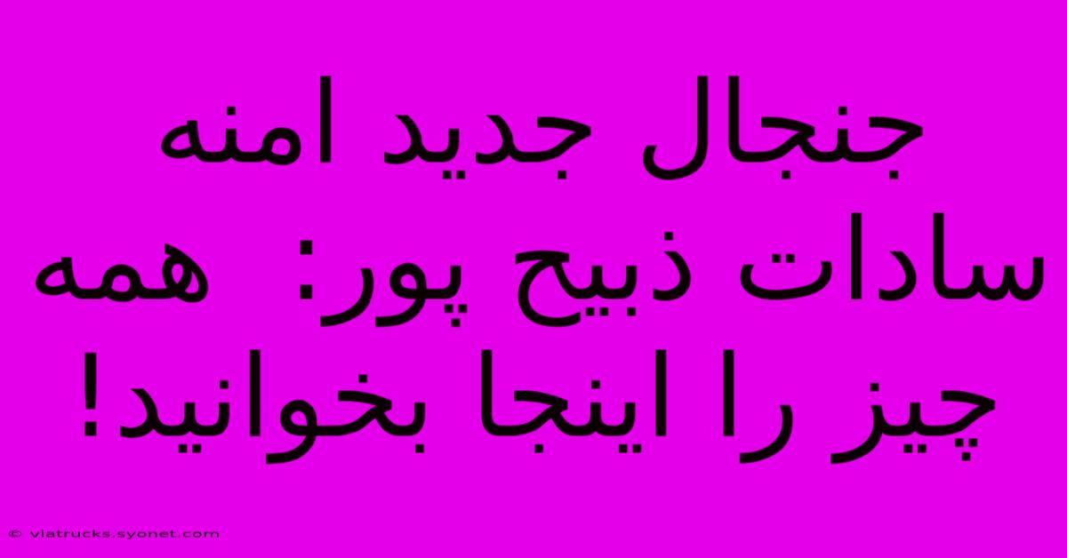 جنجال جدید امنه سادات ذبیح پور:  همه چیز را اینجا بخوانید!