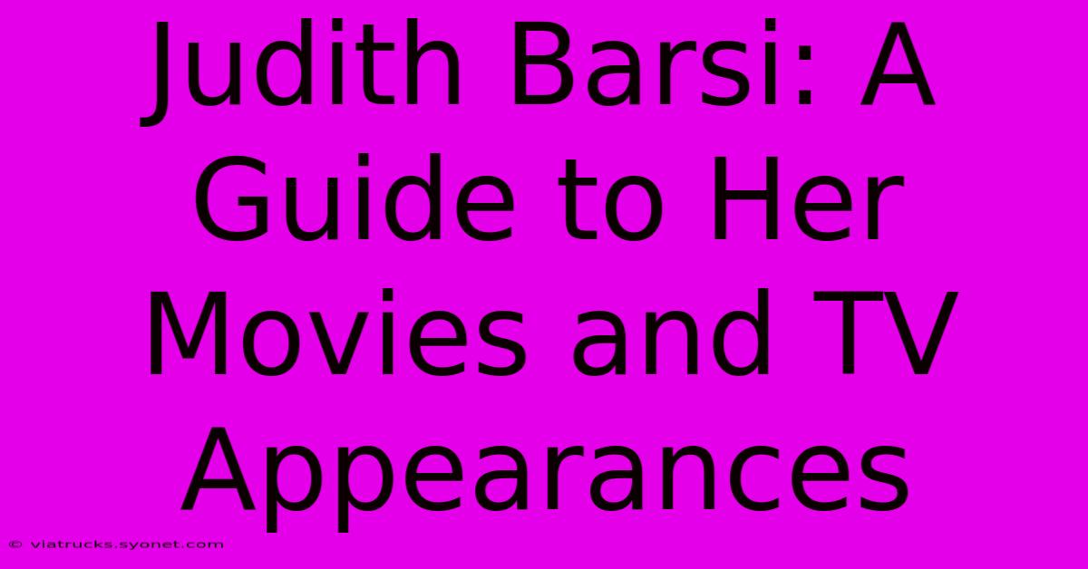 Judith Barsi: A Guide To Her Movies And TV Appearances