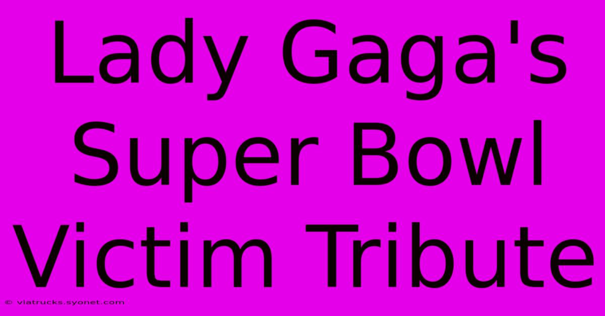 Lady Gaga's Super Bowl Victim Tribute