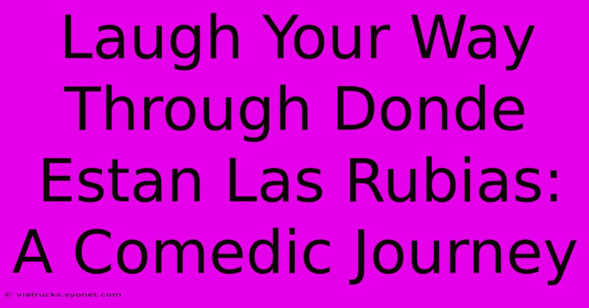 Laugh Your Way Through Donde Estan Las Rubias: A Comedic Journey