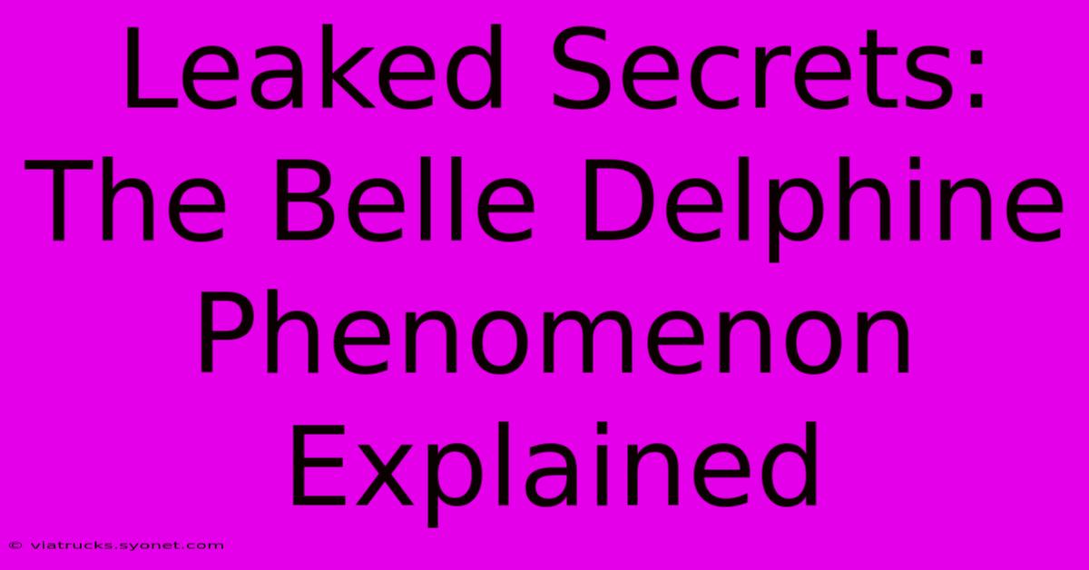 Leaked Secrets: The Belle Delphine Phenomenon Explained