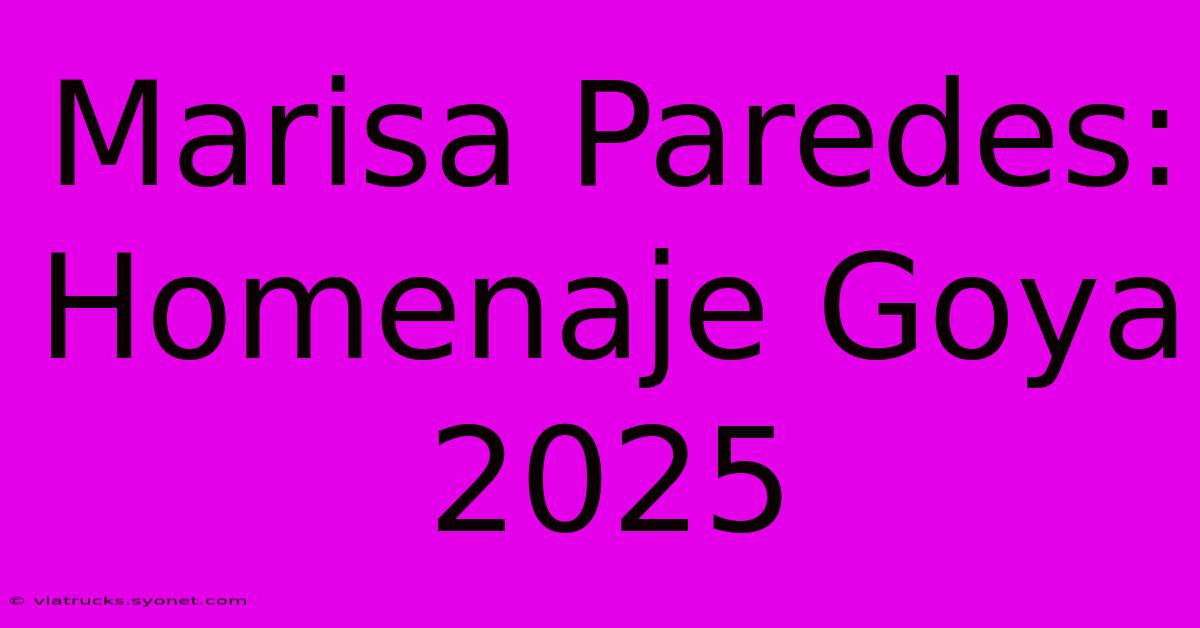 Marisa Paredes: Homenaje Goya 2025