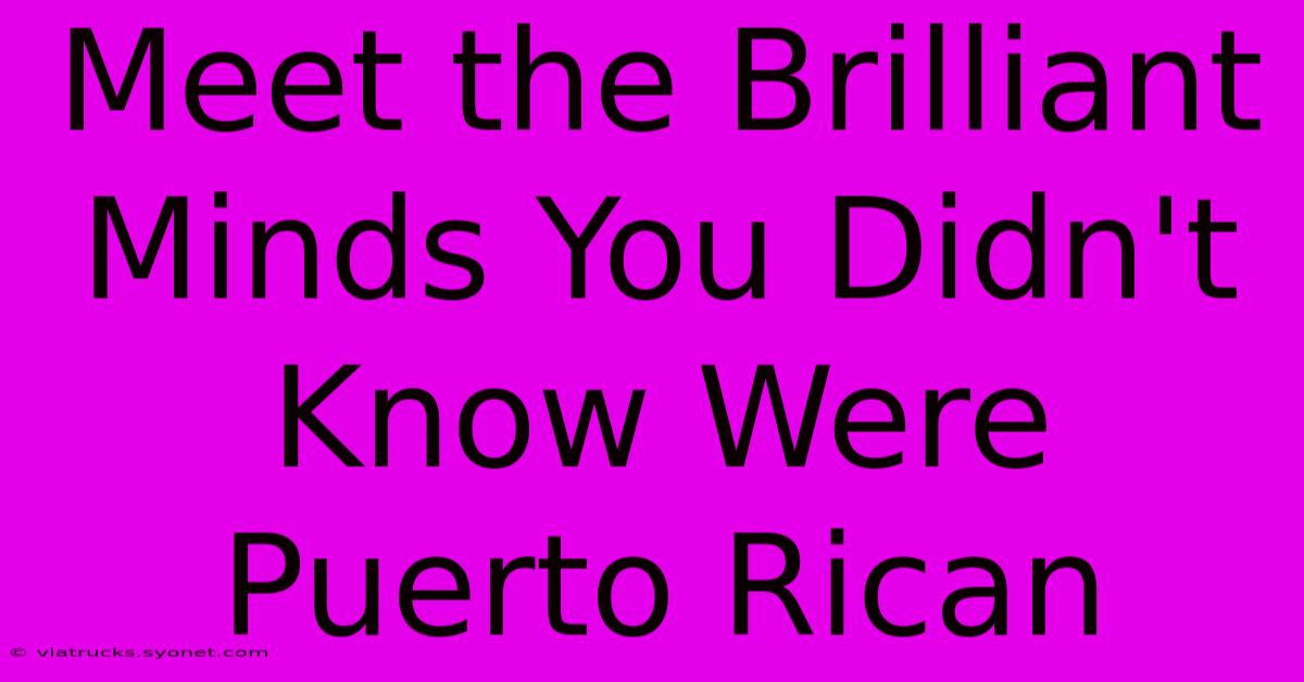 Meet The Brilliant Minds You Didn't Know Were Puerto Rican