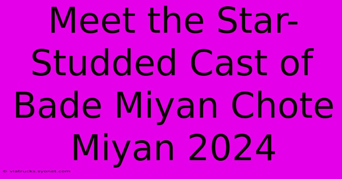 Meet The Star-Studded Cast Of Bade Miyan Chote Miyan 2024