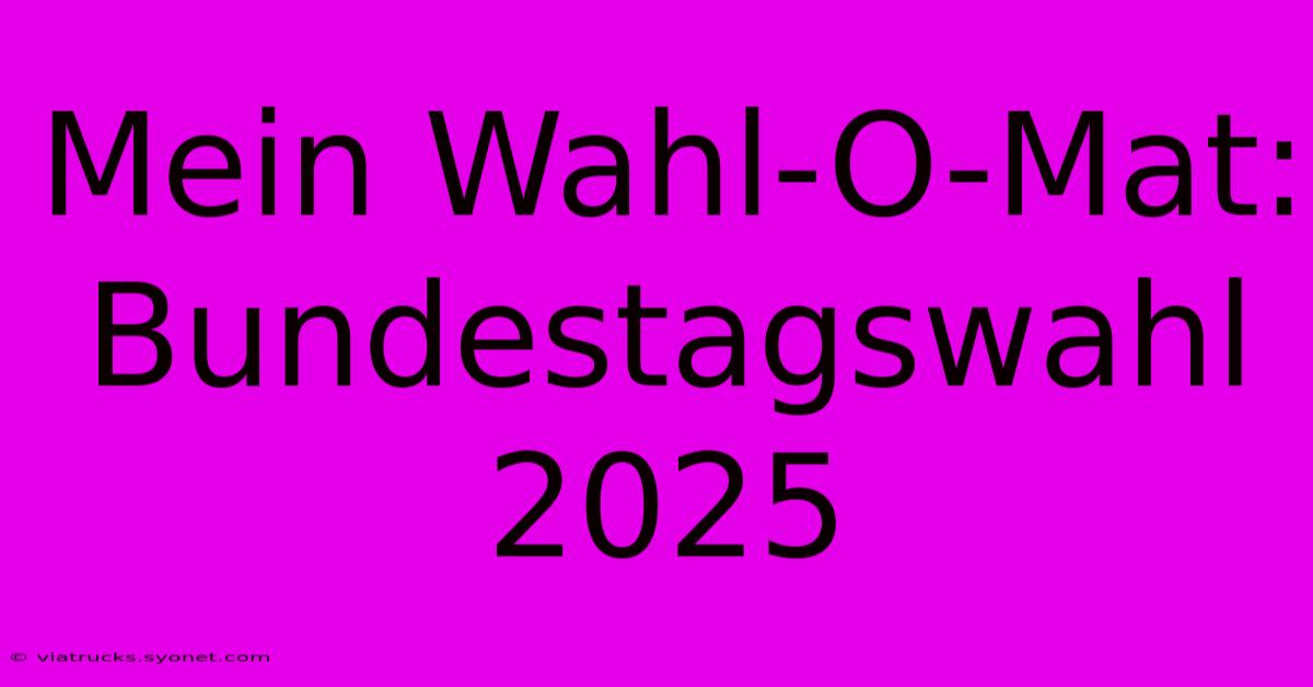 Mein Wahl-O-Mat:  Bundestagswahl 2025