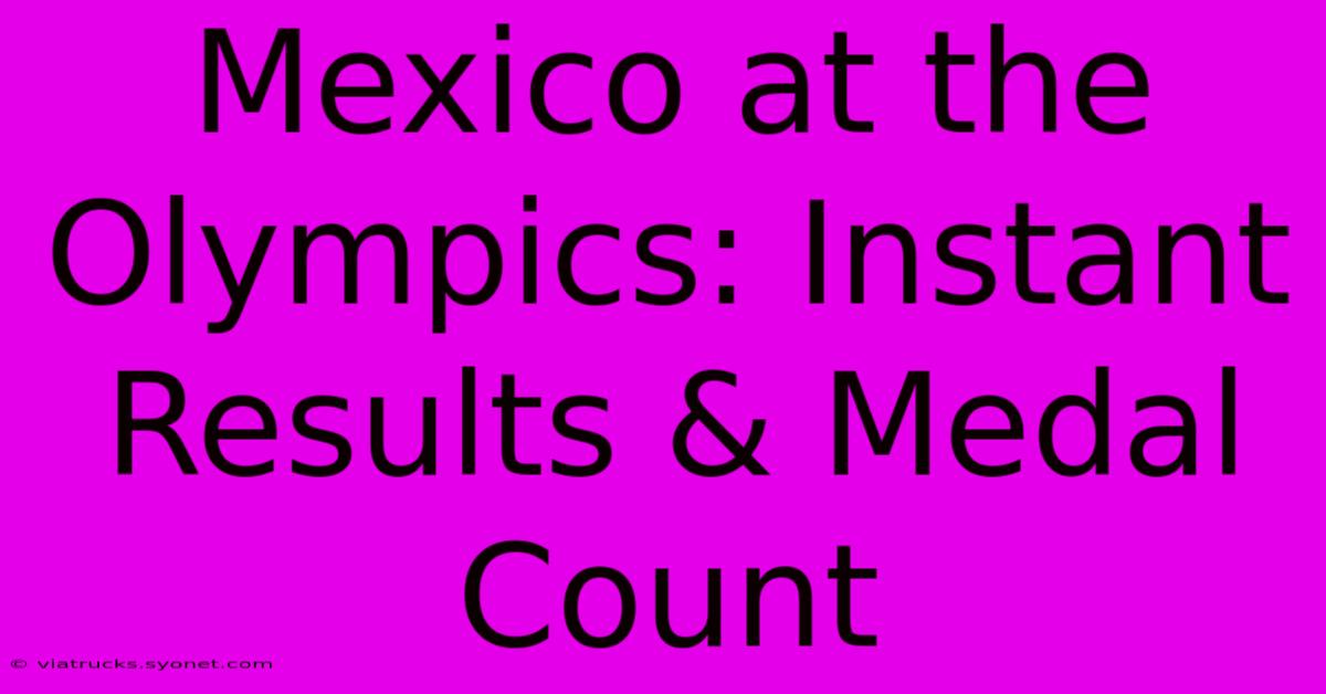 Mexico At The Olympics: Instant Results & Medal Count