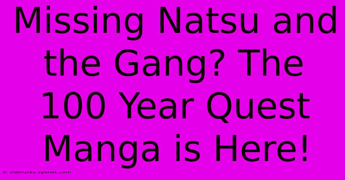 Missing Natsu And The Gang? The 100 Year Quest Manga Is Here!