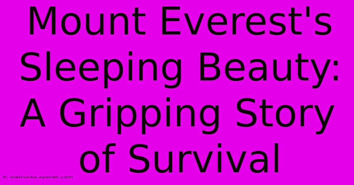 Mount Everest's Sleeping Beauty: A Gripping Story Of Survival