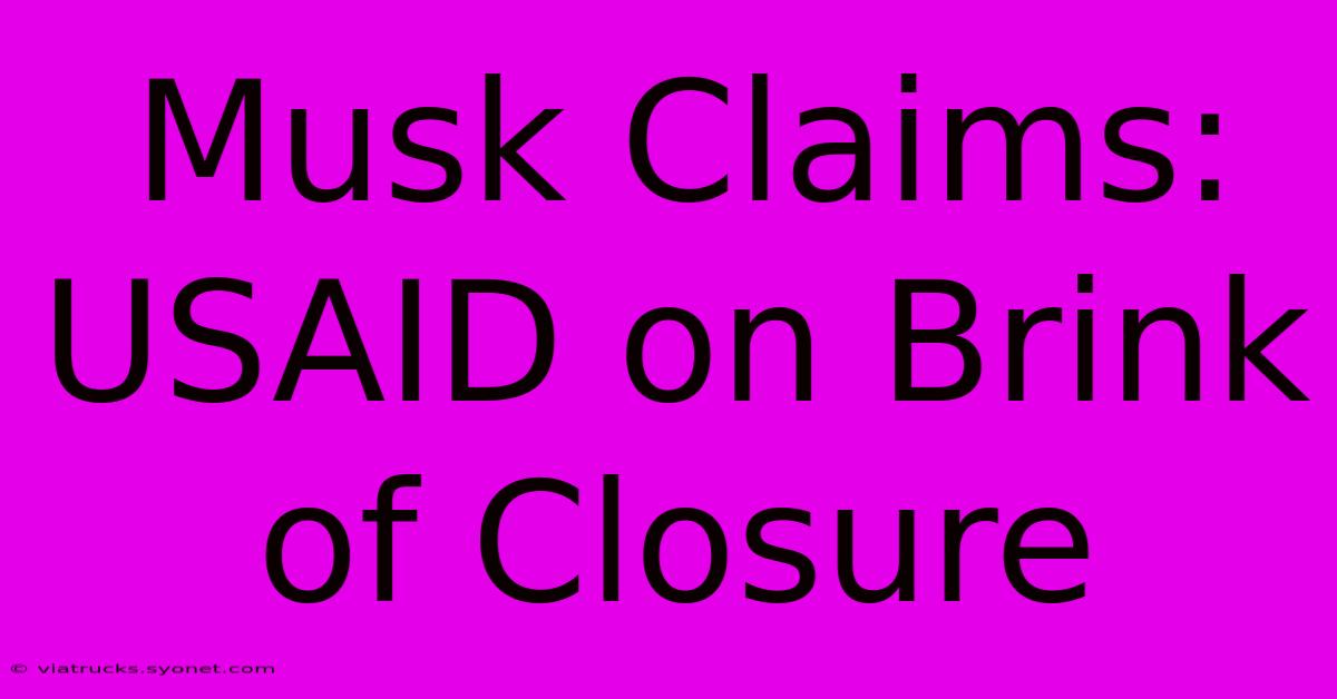 Musk Claims: USAID On Brink Of Closure