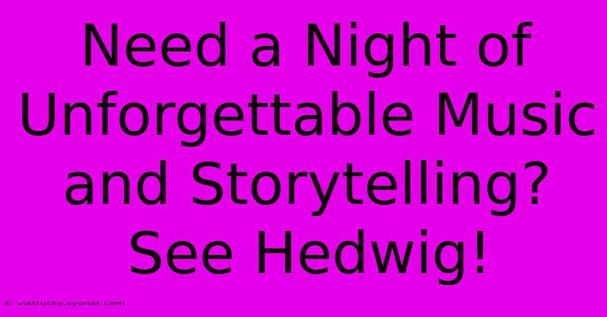 Need A Night Of Unforgettable Music And Storytelling? See Hedwig!