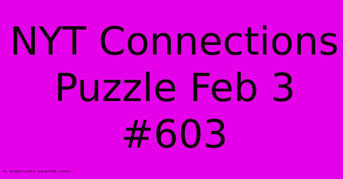 NYT Connections Puzzle Feb 3 #603