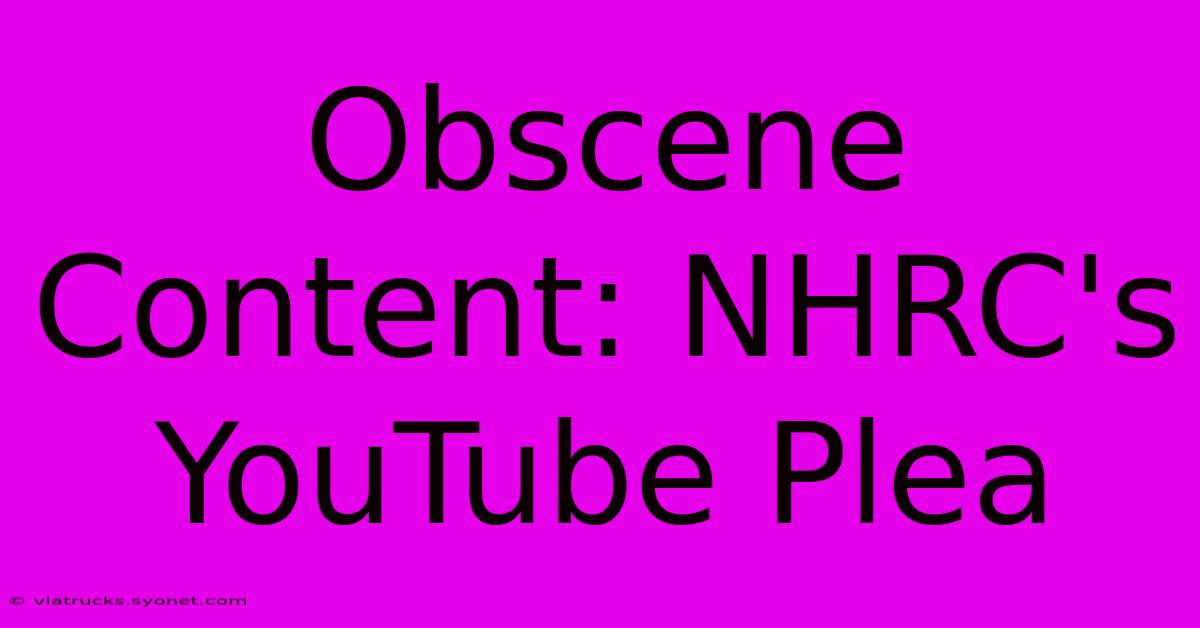 Obscene Content: NHRC's YouTube Plea