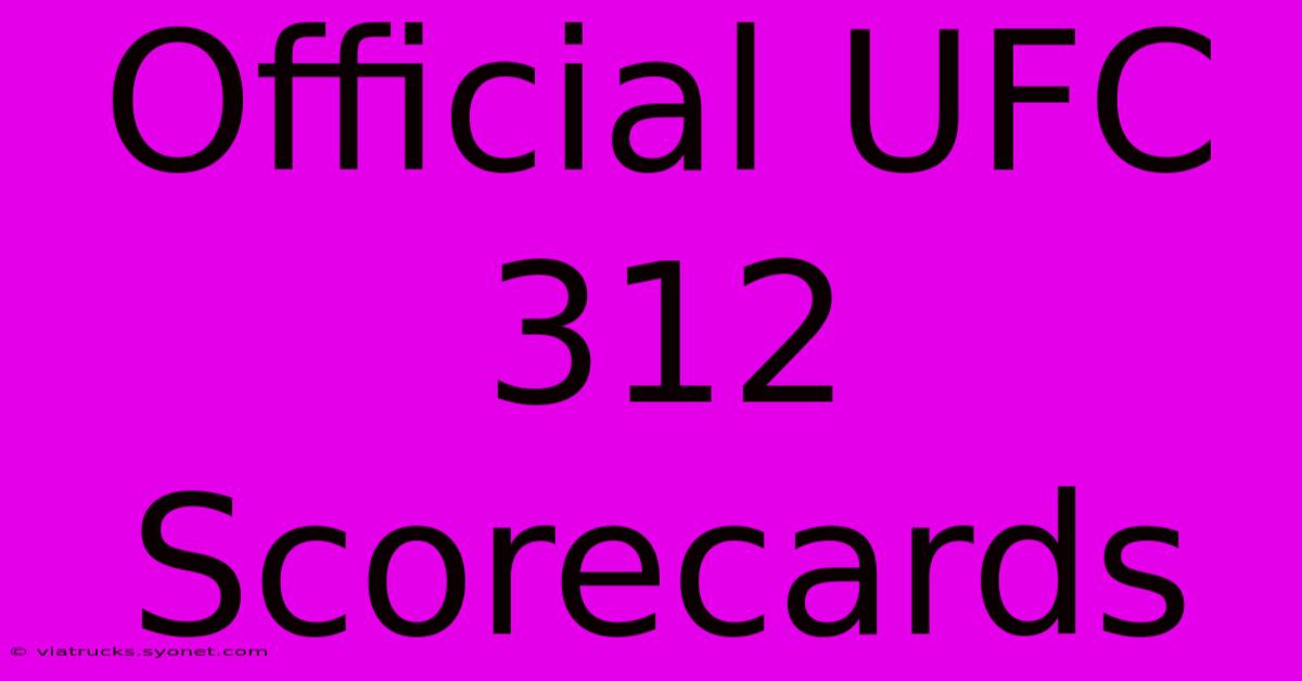 Official UFC 312 Scorecards