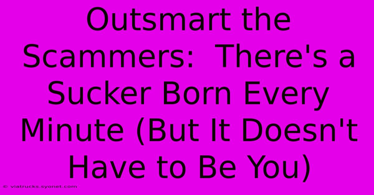 Outsmart The Scammers:  There's A Sucker Born Every Minute (But It Doesn't Have To Be You)