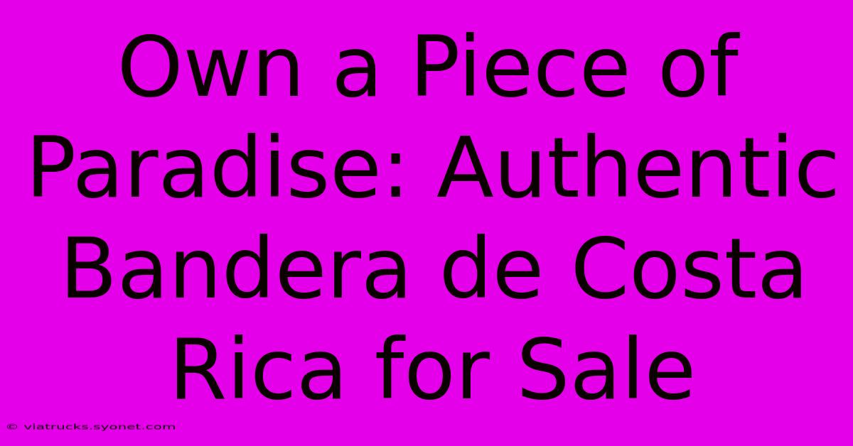 Own A Piece Of Paradise: Authentic Bandera De Costa Rica For Sale