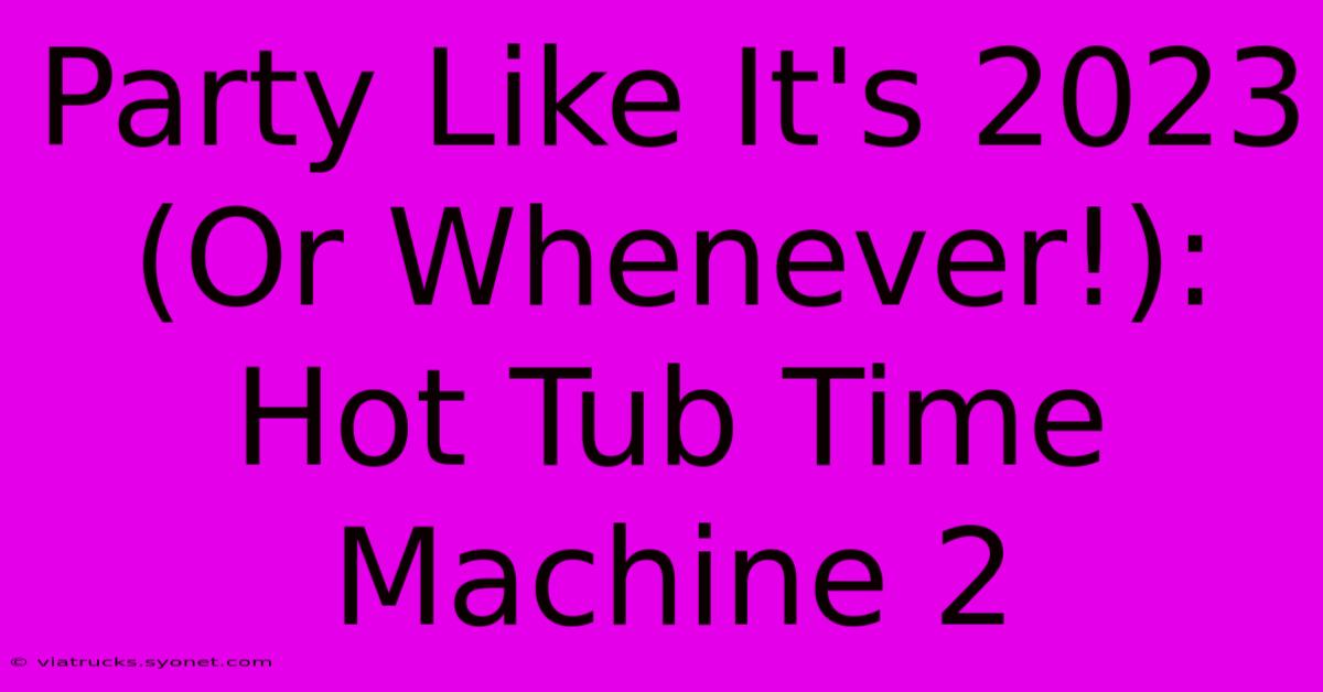 Party Like It's 2023 (Or Whenever!): Hot Tub Time Machine 2