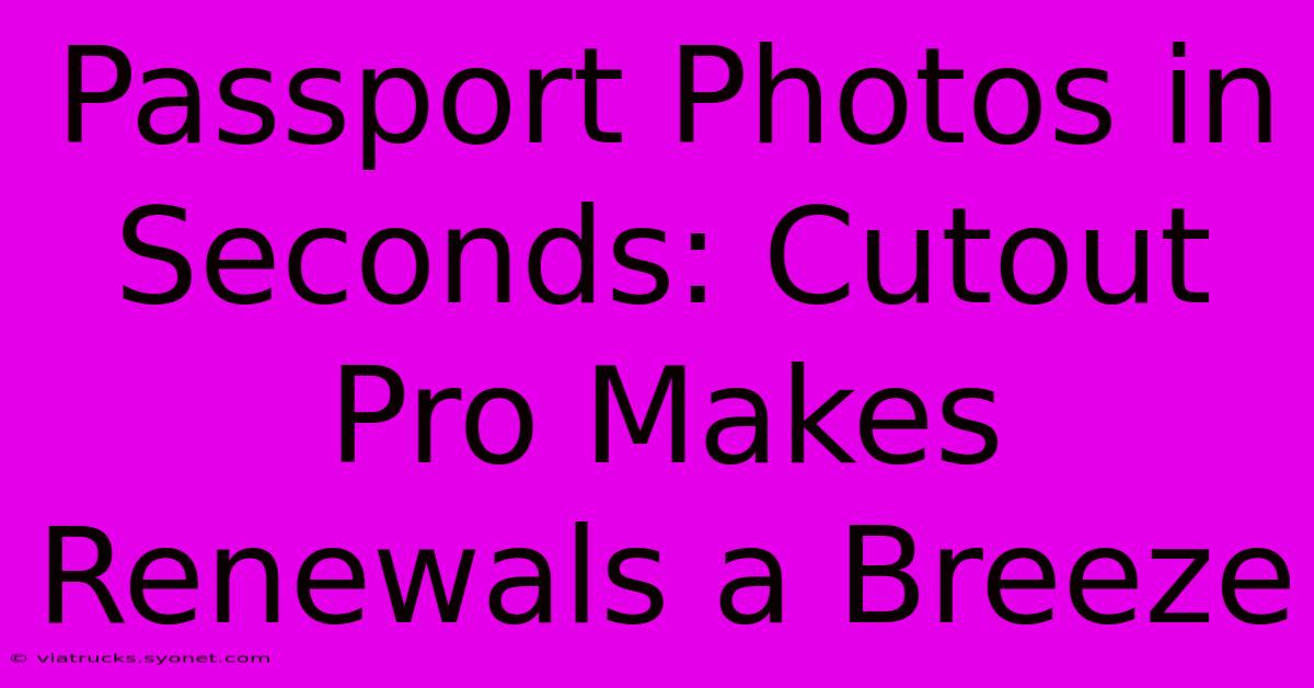 Passport Photos In Seconds: Cutout Pro Makes Renewals A Breeze